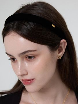 L’OMBRILLANT Velvet Banding Luxurious Hairband [Black]
