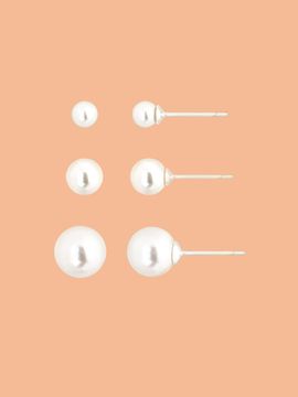 L’OMBRILLANT White Pearl Earring (3 SIZE)