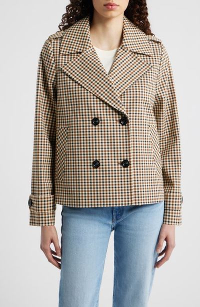 London Fog London Fog Water Resistant Double Breasted Short Trench Coat