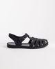 London Rebel London Rebel Abby caged flat sandals in matte black - 1