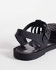 London Rebel London Rebel Abby caged flat sandals in matte black - 4