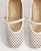 London Rebel London Rebel Alba cut out ballet flats with buckle strap in white - 2
