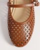 London Rebel London Rebel Alba cut out ballet flats with buckle straps in brown - 2