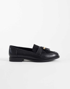 London Rebel London Rebel Amber tassel penny loafers in black