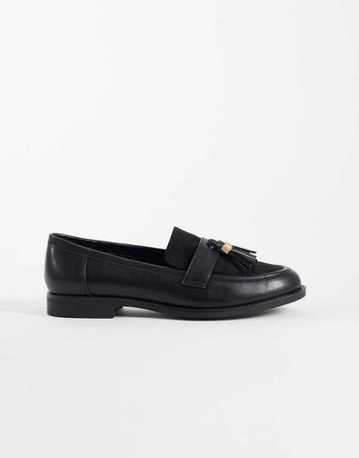 London Rebel London Rebel Amber tassel penny loafers in black