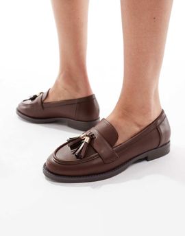 London Rebel London Rebel Amelia tassel penny loafers in brown