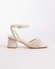 London Rebel London Rebel Anita block heeled woven sandals in cream-White - 1