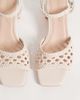 London Rebel London Rebel Anita block heeled woven sandals in cream-White - 2