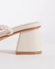 London Rebel London Rebel Anita block heeled woven sandals in cream-White - 3