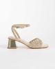 London Rebel London Rebel Anita block heeled woven sandals in gold - 1