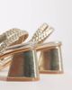 London Rebel London Rebel Anita block heeled woven sandals in gold - 3