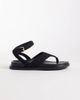 London Rebel London Rebel Anya thong sandals with ankle strap and buckle detail in black micro - 1