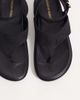 London Rebel London Rebel Anya thong sandals with ankle strap and buckle detail in black micro - 2