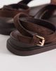 London Rebel London Rebel Anya thong sandals with ankle strap and buckle detail in choc micro-Brown - 3