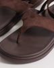 London Rebel London Rebel Anya thong sandals with ankle strap and buckle detail in choc micro-Brown - 4