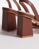 London Rebel London Rebel Ash strappy mid block heeled sandals in chocolate-Brown - 3
