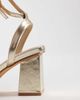 London Rebel London Rebel Ash strappy mid block heeled sandals in gold - 2