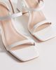 London Rebel London Rebel Ash strappy mid block heeled sandals in white - 2