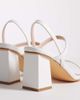 London Rebel London Rebel Ash strappy mid block heeled sandals in white - 4