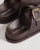 London Rebel London Rebel Astra double buckle sandals in chocolate-Brown - 3