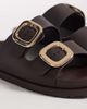 London Rebel London Rebel Astra double buckle sandals in chocolate-Brown - 4