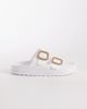 London Rebel London Rebel Astra double buckle sandals in white - 1