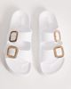 London Rebel London Rebel Astra double buckle sandals in white - 2