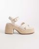London Rebel London Rebel Aven block heel platform sandals in cream-White - 1