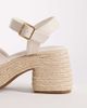London Rebel London Rebel Aven block heel platform sandals in cream-White - 3