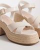 London Rebel London Rebel Aven block heel platform sandals in cream-White - 4