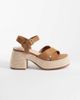 London Rebel London Rebel Aven block heel platform sandals in taupe-Neutral - 1