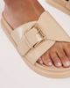 London Rebel London Rebel buckle detail sandals in taupe-Brown - 2