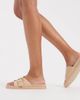 London Rebel London Rebel buckle detail sandals in taupe-Brown - 3