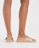 London Rebel London Rebel buckle detail sandals in taupe-Brown - 4