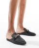 London Rebel London Rebel buckle loafer mule in raffia black - 1