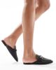 London Rebel London Rebel buckle loafer mule in raffia black - 2