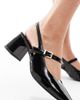 London Rebel London Rebel Camila buckle detail sling back mid heeled sandals in black - 3