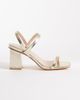London Rebel London Rebel Cara strappy mid block heel sandals in gold - 1
