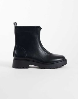 London Rebel London Rebel Carolina chunky zip front ankle boots in black