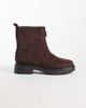 London Rebel London Rebel Carolina faux suede chunky zip front ankle boots in brown - 1
