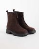 London Rebel London Rebel Carolina faux suede chunky zip front ankle boots in brown - 2