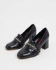 London Rebel London Rebel chain detail heeled loafers in black croc - 2