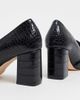 London Rebel London Rebel chain detail heeled loafers in black croc - 3