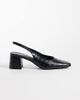 London Rebel London Rebel Clancy sling back mid heeled sandals in black croc - 1