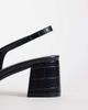 London Rebel London Rebel Clancy sling back mid heeled sandals in black croc - 4