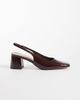 London Rebel London Rebel Clancy sling back mid heeled sandals in dark brown - 1