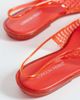 London Rebel London Rebel Dawn caged ballet flats with strap and buckle detail in red jelly-Yellow - 3
