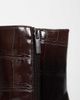 London Rebel London Rebel Delta mid ankle boots in chocolate croc-Brown - 3