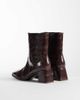 London Rebel London Rebel Delta mid ankle boots in chocolate croc-Brown - 4