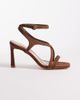 London Rebel London Rebel Elin heeled strappy sandals in mocha microsuede-Brown - 1